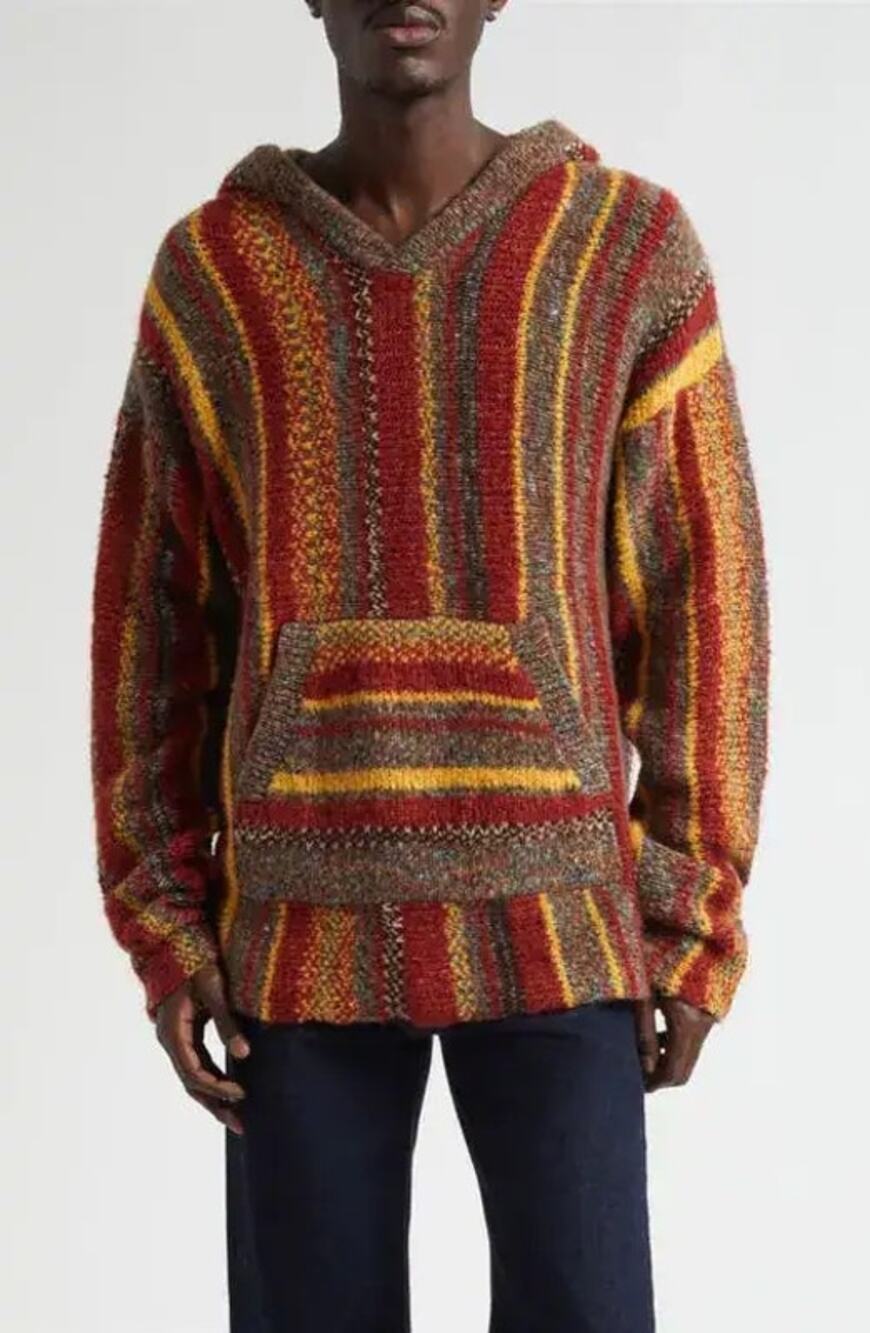 The Elder Statesman Cabin Stripe Baja Hoodie Men’s Cashmere blend NWT $1695